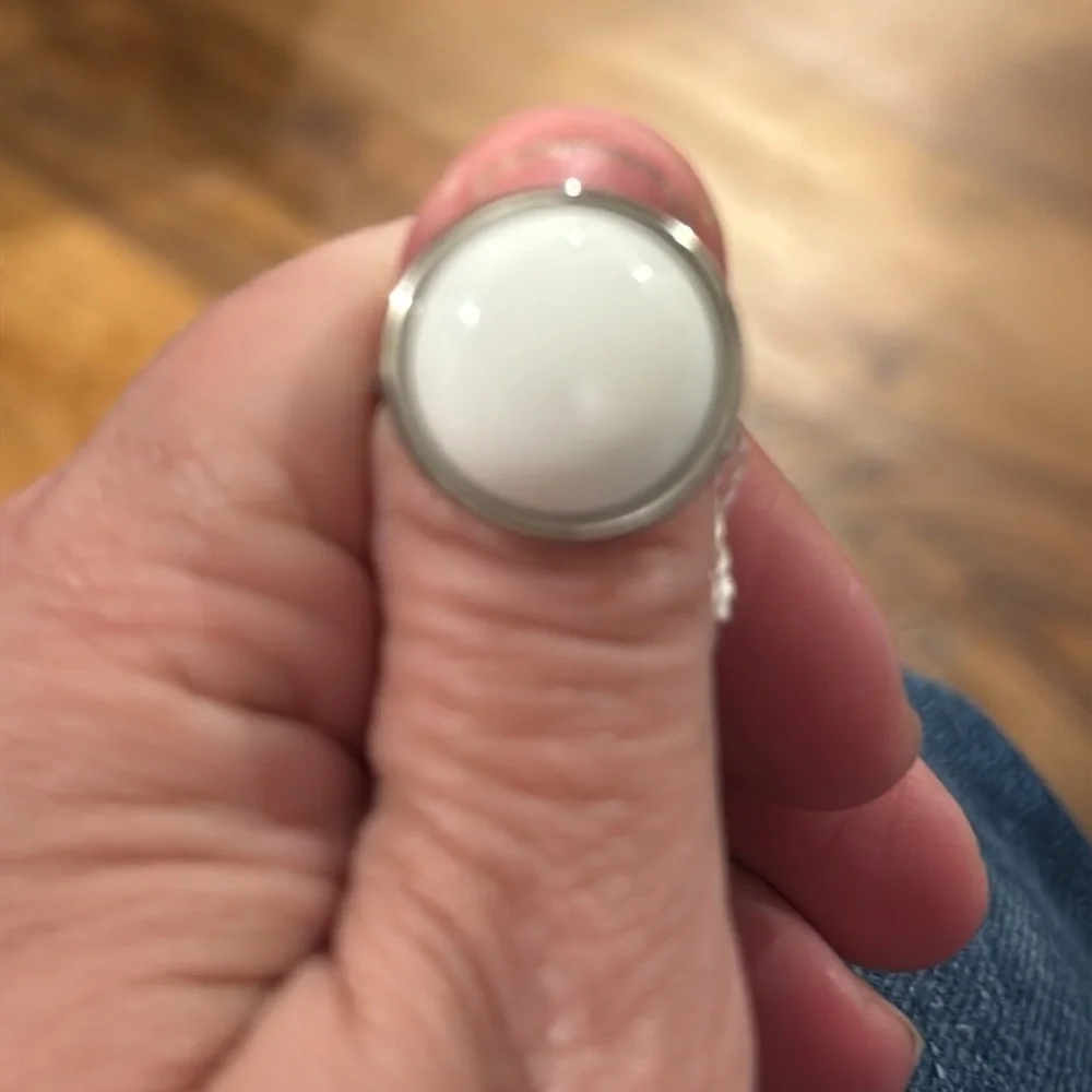 Calvin Klein Coral Stone & Stainless Steel Loop Dome Ring. (Size 9)(NWT) - Picture 10 of 16